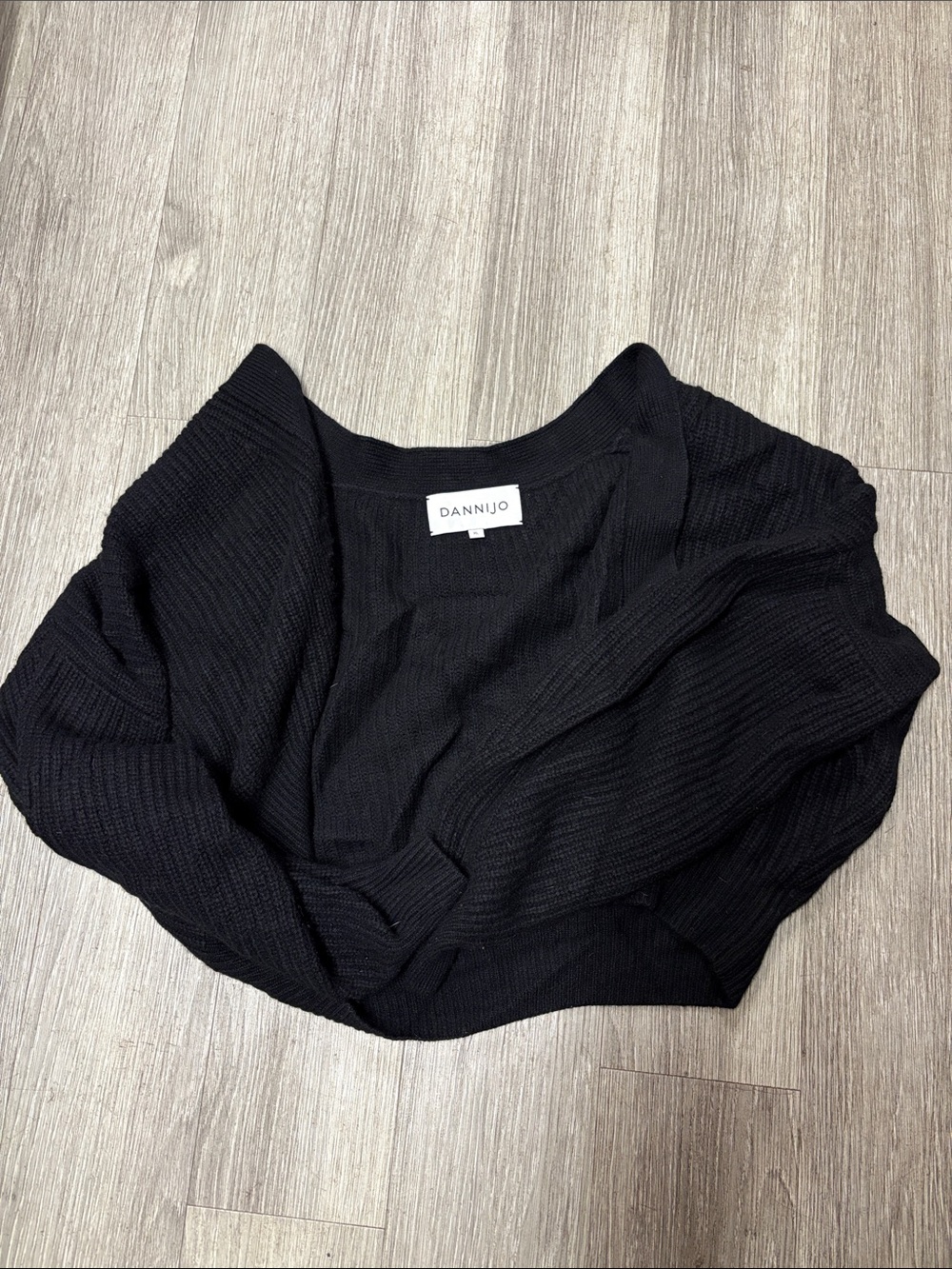 DANNIJO Black Ribbed Knit Pullover